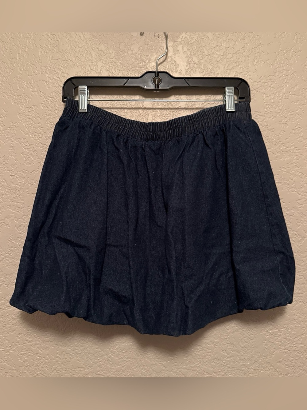 Women's Dark Denim Mini Bubble Skirt